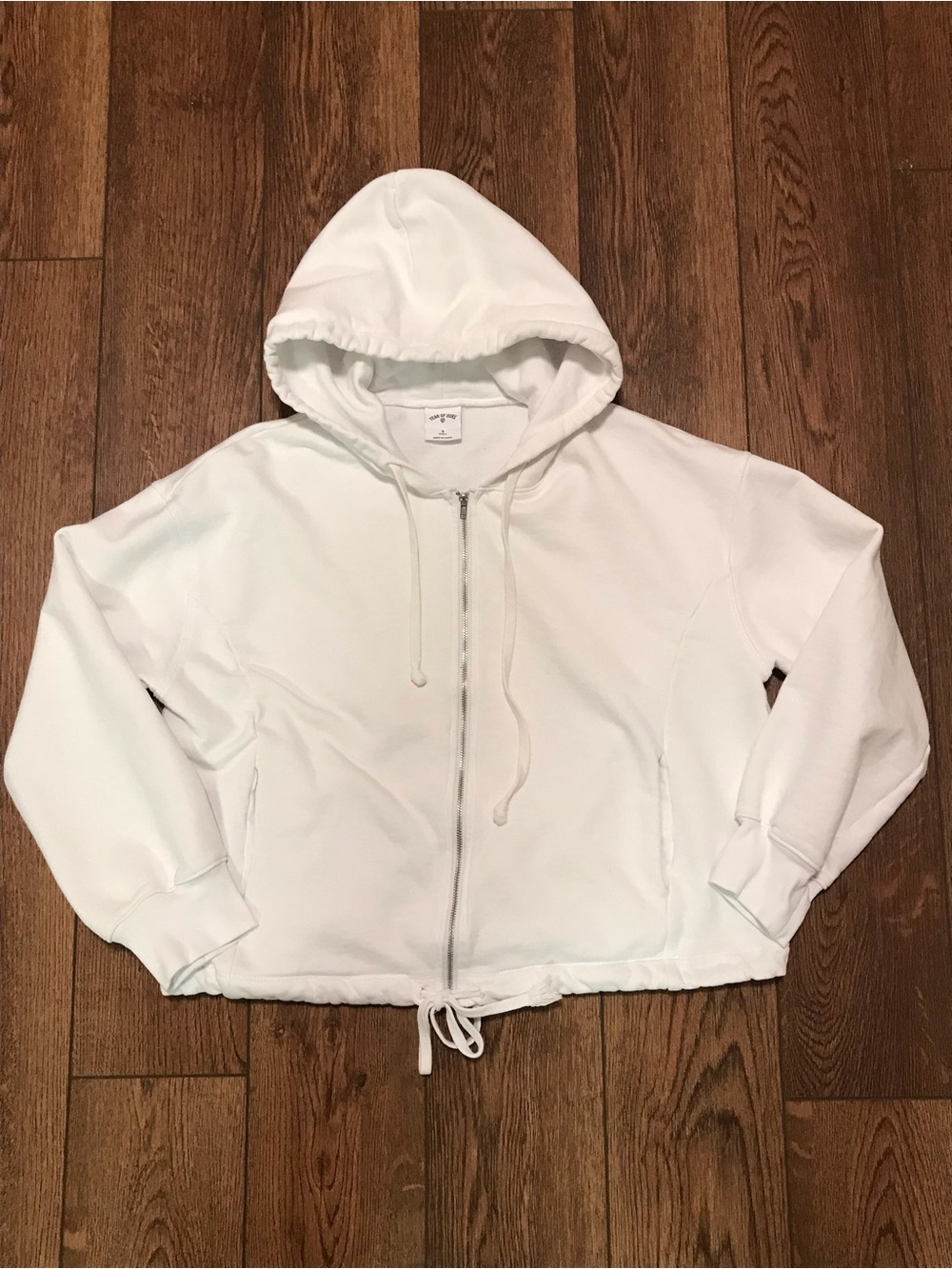 Year of Ours White Hooded Zip Front Jacket - Women's